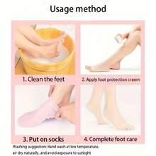 Soft Silicone Heel Protector Socks, Anti-Cracking Foot Sleeve, Heel Mask Cover, Warm Foot Care Anti-Split Socks - Multicolor - View 5