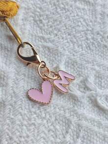 1pc Fashionable Two-In-One Letters + Pink Heart Keychain Exquisite And Cute Keychain For Bags And Wallets And Other Decorative Pendants Surprise Gifts - Multicolor - View 12