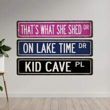 1pc Custom Text Sign,Rustic Vintage Metal Street Sign For Room, Personalized Name Sign, Unique Gift For Him,Perfect For Birthdays, Anniversary,Christmas,Holidays & Special Occasions - Multicolor - View 3