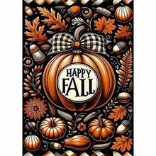 1PC DIY 5D Diamond Painting Kit Pumpkin Pattern - Round Full Drill Art Mosaic Craft, Home Wall Decor, Unframed - No Frame - View 1
