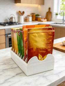 1pc 8-Compartment Condiment Organizer, Large Capacity Spice Storage Rack, Kitchen Storage Box, Kitchen Countertop, Cabinet And Refrigerator Condiment Organizer, 8 Compartments Can Hold Utensils, Tea Bags, Packets, Fits Most Drawers Or Countertops, Place The Organizer On Countertop, Inside Cabinet Or On Shelf, Kitchen Essential, Home Decor, Kitchen Decor And Accessories, Kitchen Organizer, Pantry Storage Rack - Multicolor - View 8