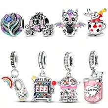 Hiasan Berwarna-warni: Naga Api, Bulu Hati, Kelinci, Kereta , dan Manik-manik Komedi Putar untuk Gelang, Kalung, dan Hadiah Perhiasan DIY Wanita yang Unik - Perak - View 1