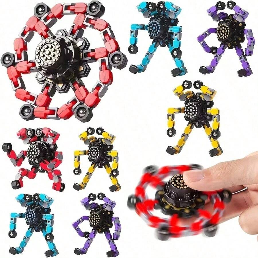 1pc Random Color Transforming , Mechanical Robot Design, Adult Desktop Stress Relief Toy - Multicolor - View 1