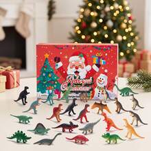 24-Grid Dinosaur Christmas Advent Calendar, Christmas Countdown Toy Blind Box, Mini Dinosaur Toy Surprise Box, Christmas Stocking Stuffer, Children's Birthday Gift Party Favor - Multicolor - View 6