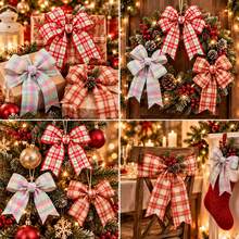 Christmas Wide Plaid Ribbon 6.3cm Wavy Edge Faux Linen Woven Tape 3 Colors Available Large Bow Gift Wrapping Tie Christmas Tree Wreath Decoration DIY Material - Plaid Ribbon - 2 Yards - View 7