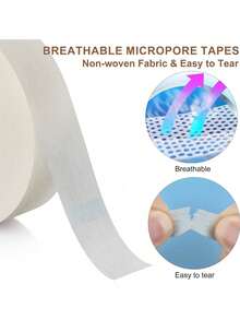 8 Gulungan Plester Hidung Non-Woven untuk Pembentukan Hidung Rhinoplasti, Plester Kertas Hipoalergenik, Plester Mikropori Bernapas, Perekat (Putih) - Putih - View 3