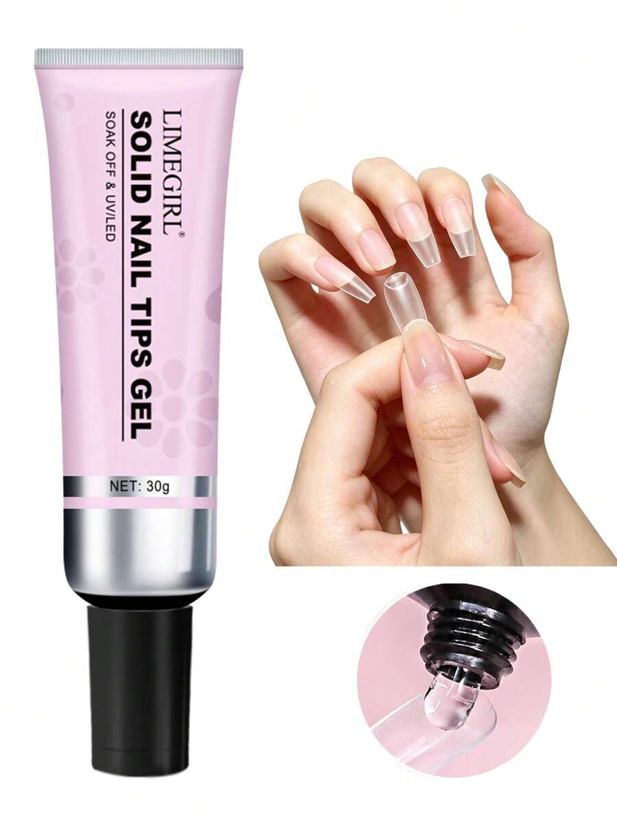 LIMEGIRL 3pcs/Set Solid Color Nail Gel 30g Transparent All-Purpose UV LED Extension Sculpting Gel Self-Leveling Long-Lasting Soak-Off Nail Art