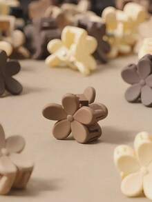200/100/50/10PCS Random Mini Coffee Floral Hair Clips, Women's Sweet Small Bangs Hair Clips, Multi-Functional Side Top Hair Clips, Daily Hairstyling - Multicolor - View 4