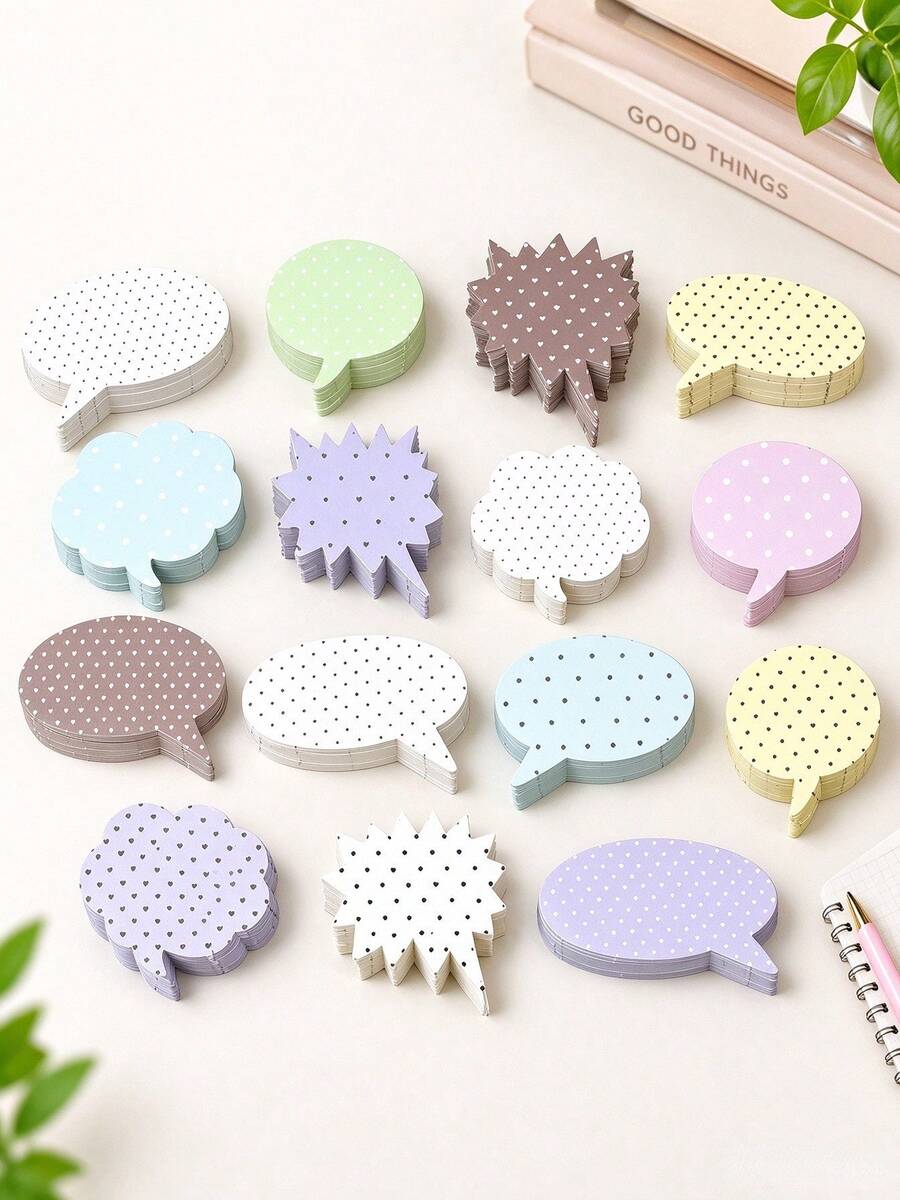 15 Styles (10 Non-Adhesive Sheets Per Style) / Polka-Dot Speech Bubble ...