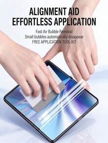 3pcs Foldable Inner Screen Hydrogel Screen Protector, Self-Healing High Definition Transparent Flexible Soft Film, Full Coverage Scratch Resistant Wear Resistant, Supports Fingerprint Unlock, Bubble-Free Protection Film, Compatible With Samsung Galaxy Z Fold Z Flip 8 7 6 5 Series/Fold/Compatible With IPhone Duo - Clear - View 7