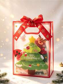 1set Reusable Transparent Christmas Gift Bags, Perfect For Holding Candies Or Small Gifts And Serving As Party Favors. Suitable For Holiday Gift Exchanges And Christmas Decorations, As Well As Gift Packaging For Birthdays And Small Gatherings. - Multicolor - View 9