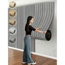 Easy Install Fishbone Wood Grain Self-Adhesive Wall Sticker, Free Cut Wall Cover Sticker, No Extra Tools Needed, Home DIY Wall Decoration, Suitable For Living Room TV Background Wall Indoor Aesthetic Soft Furnishing - Fishbone Pattern - View 1