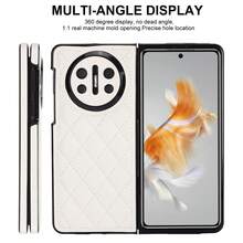 適用於 Galaxy Z Fold 8 Ultra 8 7 6 5 4 3 / DUO / Oppo Find N2 N3 Flip V / Vivo X Flip X Fold 2 / P50 Pocket Mate X3 X5 Pura X Max / MIX Flip 可折疊手機保護殼，強磁吸無線充電、防震防刮防摔、時尚 PU 皮革保護套 - 白色 - 查看 14
