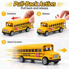 1 Buah (Dikemas dalam Kantong) Mainan Kendaraan Paduan Seng Sebagian - Mainan Bus Sekolah Paduan. Cetakan Die-Casting Paduan Berkualitas Tinggi, Fungsi Tarik Mundur. Kedua Pintu Samping Dapat Dibuka. Mainan Anak-Anak. Cocok untuk Anak Laki-Laki di Atas 3 Tahun. Hadiah. - Kuning - View 5