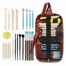 46/40/36/25 PCS Pottery Tool Set, Wooden Pottery Carving Tools, Suitable For Pottery Trimming, Pottery Decoration, Carving And Shaping, Etc. It Is Suitable For Use By Pottery Artists And Beginners. Pottery-Making Tools - Sets - View 7
