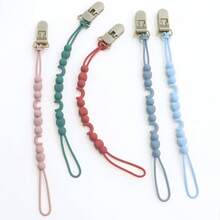 1pc Anti-Snap Durable Silicone Baby Bottle Anti Lost Chain With Clip, Travel Must-Have Baby Feeding Accessory - Multicolor - View 1