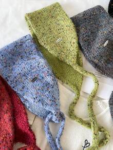 1PC Women's Wool Knitted Ear Warmer Headscarf, Autumn/Winter New Student Warm Versatile Hat, Red Scarf, Gift, Double-Sided Double-Color Winter Small Scarf, Premium Women's Scarf Windproof Durable - Multicolor - View 12