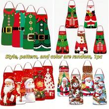 1pc Christmas Themed Apron, Classic Christmas Pattern Decorated Apron, Unisex Men's And Women's Apron, Suitable For Baking And Grilling, Holiday Party, Restaurant, Gift Giving [Random Style Pattern Color] - Multicolor - View 9