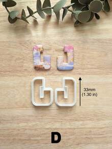 Geometric C Shape Hollow Clay Cutter, Abstract Open Hoop Silhouette Mold For Polymer Clay DIY Handmade Jewelry Craft Tool - White - View 4