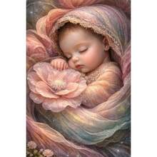 1PC DIY 5D Diamond Painting Kit Baby Pattern - Round Full Drill Art Mosaic Craft, Home Wall Decor, Frameless - No Frame - View 7