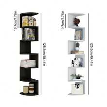 7-Layer Floating Corner Rack - Space Saving Corner Rack, Durable Wood Plastic Composite Material, Easy To Bond And Install, Suitable For Bedrooms, Dormitories - Perfect Storage Rack For Books, Decorations, Plants - View 6
