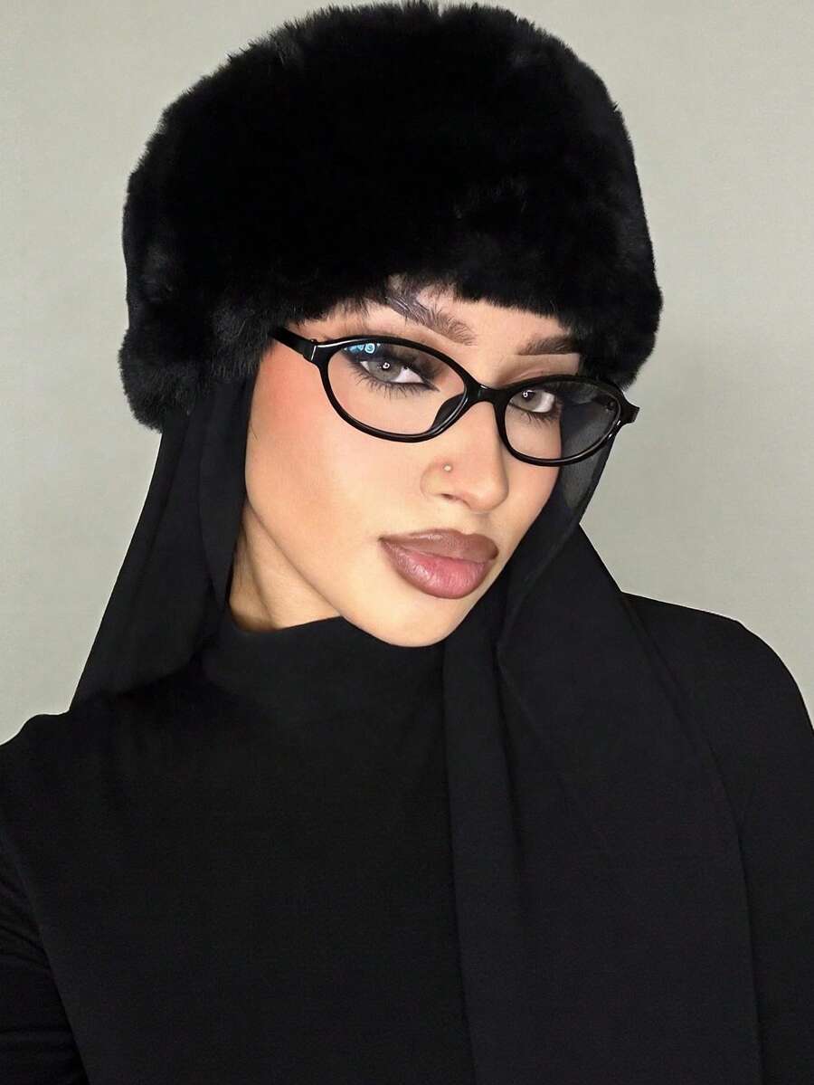 1對休閒百搭橢圓透明鏡片女款眼鏡,個性優雅時尚配飾,適合日常佩戴、街拍、返校、通勤、度假、旅行、海灘配件 - 黑色 - 查看 1