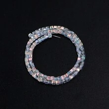 1串方形刻面AB色玻璃珠，奢華奧地利玻璃方塊珠，適用於手工DIY時尚手鍊、項鍊、耳環、珠寶製作配件，聖誕禮物、新年禮物、情人節禮物 - 切面正方形 - 查看 9
