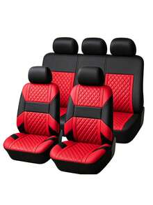 Set Sarung Jok Mobil Universal PU 4/9pcs Baru untuk Semua Musim – Pola Garis Horizontal dan Pola Berlian Berlapis – Cocok untuk Kendaraan 5 dan 2 Tempat Duduk; Desain Unisex; Mudah Dipasang; Kompatibel dengan Jok Depan dan Belakang yang Dapat Dipisahkan; Cocok untuk Sebagian Besar Sedan dan SUV - A - View 12