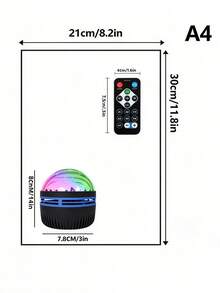 1pc Starry Sky Projector Lamp With 7 Color Patterns And Remote Control, Water Ripple Projection Light Polar Projector Night Light, Suitable For Bedroom Atmosphere Light - Multi-color light - View 3
