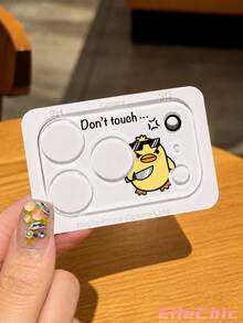 1-Pack Cute Cartoon Little Yellow Duck Pattern Camera Lens Protector, Compatible With 17 Pro/17 Pro Max, 18 Pro/18 Pro Max Full Series. Full-Coverage Rear Camera Protection, Scratch & Wear Resistant, Easy To Install. - Clear - View 3