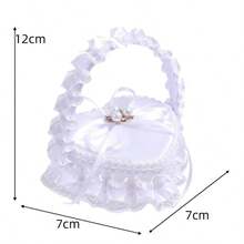 New Satin Ring Box Wedding Flower Girl Ring Bearer Prop Heart-Shaped Rose Box With Handle Lace Ring Box - View 9