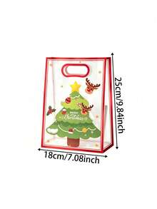 1set Reusable Transparent Christmas Gift Bags, Perfect For Holding Candies Or Small Gifts And Serving As Party Favors. Suitable For Holiday Gift Exchanges And Christmas Decorations, As Well As Gift Packaging For Birthdays And Small Gatherings. - Multicolor - View 4