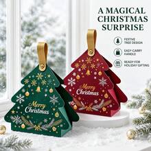 5pcs/Pack Cute Christmas Tree & Santa Claus Candy Gift Boxes, Christmas Packaging Gift Boxes, Baking Candy Cookie Boxes, Paper Boxes, Party Gift Decoration Boxes - View 2