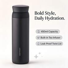 LocknLock LOCK&LOCK LHC4212 316 Stainless Steel Tumbler, Corrosion & Heat Resistant, Anti-Splash, Detachable Lid, Safety Lock, Slim & Light - Black - View 1