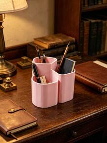 Nordic Minimalist Multi-Compartment Bathroom Storage Bucket, Toothpaste And Toothbrush Holder, Makeup Brush Organizer, Desktop/Countertop Decor, Suitable For Bedroom, Bathroom, Desktop Storage, Home Decor, Storage, Graduation Season, Back To School Season - Multicolor - View 2