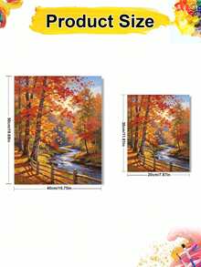 Maple Forest Oil Painting By Numbers, DIY Canvas Art For Adult Beginners, Wall Art Decoration Holiday Gifts, Includes Oil Painting Tools. - Sets - View 4