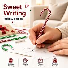 6pcs Candy Cane Ballpoint Pens Christmas Gift Pens Craft Pens Retractable Simple Pens Promotional Ballpoint Pens - Multicolor - View 5