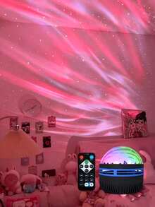 1pc Starry Sky Projector Lamp With 7 Color Patterns And Remote Control, Water Ripple Projection Light Polar Projector Night Light, Suitable For Bedroom Atmosphere Light - Multi-color light - View 11