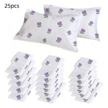 5pcs Disposable Pillow Cases Pillow Covers Bulk Pillow Sheets For Travel Hotels Single-Use Pillowcases, Non Woven Fabric (Tulip) - Purple - View 6
