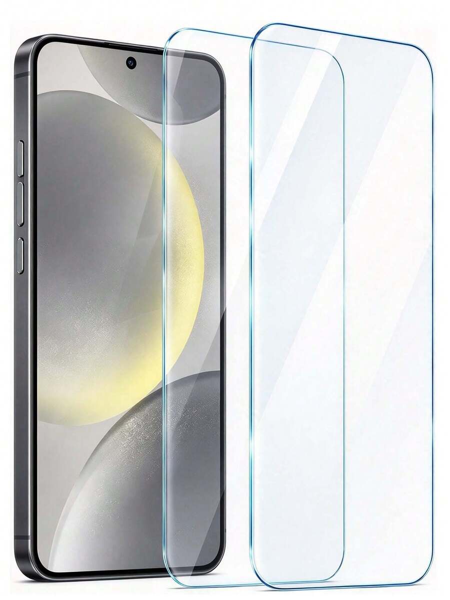 2Pcs No-Bubble Edge-Less Tempered Glass Screen Protector, HD Transparent, Anti-Fingerprint, Case Friendly, Support Fingerprint ID, Waterproof Shock Resistant, Easy Install Phone Protective Film - Clear - View 1