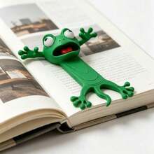 1pc Funny 3D Frog Bookmark, Cute Cartoon Frog Page Clip, Soft Silicone Reading Marker, Creative Novel Book Accessory, Suitable For Students, Children, Adults, Japanese Style Cute Desktop Decoration, Lazy Frog Page Clip, Applicable For Books, Diaries, Planners, Notebooks - Multicolor - View 6