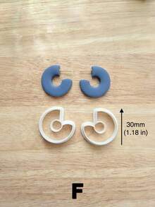 Geometric C Shape Hollow Clay Cutter, Abstract Open Hoop Silhouette Mold For Polymer Clay DIY Handmade Jewelry Craft Tool - White - View 5