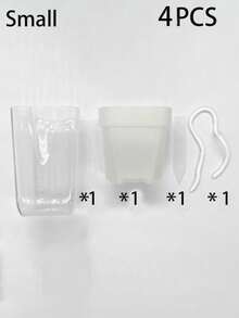 Bộ chậu trồng cây tự tưới trong suốt, chậu hoa mini trong nhà có vạch báo mực nước 1 cái/4 cái/2 cái - Chậu hoa tự tưới - Xem 16