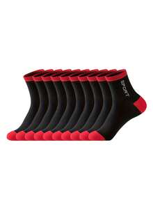 1/5/10/20 Pairs Neutral Color Matching, Minimalist Letter Style, Multi-Color Men's Outdoor Sports Casual Mid-Calf Socks - Multicolor - View 17