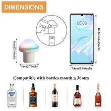 1PC New Creative Mushroom LED Wine Bottle Night Light, Rechargeable Color-Changing Atmosphere Lamp, Touch Control Portable Mood Light, Suitable For Bedroom, Party, Bar, Home Decor - Mushroom Bottle Lamp - View 4