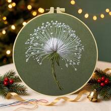 Embroidery Kit 15x15cm/5.9in DIY Set With Dandelion Pattern. For Adult Beginners. Includes Fabric, Instructions, Hoop, Needles & Threads. Great Gift For Friends/Family. Home Or Office Art Decor. - Dandelion - View 14