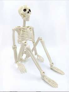 Full Body Osable Simulation Skeleton Prop With Adjustable Joints Perfect For Halloween Backyard Decor, Door Hanging And Holiday Cosplay Scene Decoration - Multi-color - View 4
