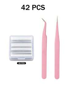 54/42/40/12 st självhäftande ögonfranser i bärbart förvaringsset, inkluderar flera rader limfria ögonfranser och transparent förvaringsbox med 2 rosa fina pincetter, svart mjukt material, lämpligt för hemmet, personlig användning och professionella makeupartister, för daglig makeup, researtiklar och snabba touch-ups, limfritt självhäftande set med falska ögonfranser, naturlig stil makeupverktyg - Multifärgad - Visa 8