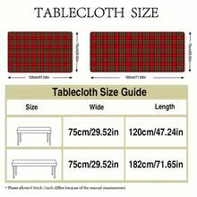 1pc Classic Red Plaid Christmas Elastic Tablecloth, Full Wrap Holiday Tablecloth, Polyester Fabric Stain-Resistant And Easy To Clean, Suitable For Family Gatherings, Christmas Parties, Dining Table, Restaurant, Hotel Tabletop Decor, Creating Vintage American Christmas Atmosphere - A - View 8