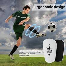 1 Pair Of Mini Football Shin Guards, Designed For Outdoor Sports Training, Featuring Wear-Resistant/Strong/Durable Material Suitable For Both Students And Adults, With A Compact Size - Multicolor - View 3